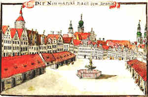 Der Neumarckt nach dem Brande - Nowy Rynek, widok po pożarze
